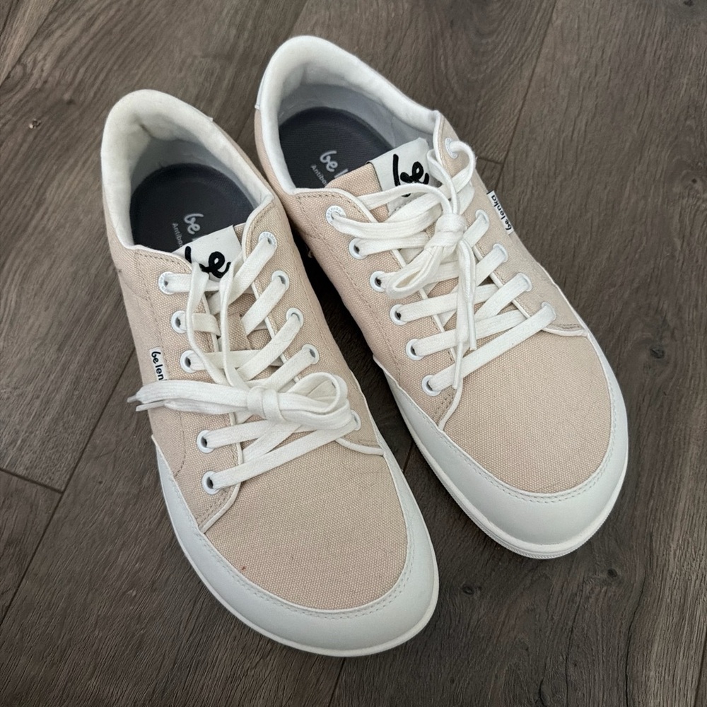 Beige canvas sneakers